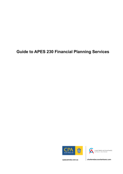 Guide to APES 230 Financial Planning Service