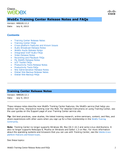 Cisco WebEx Training Center Release Notes and FAQs WBS28.12.2