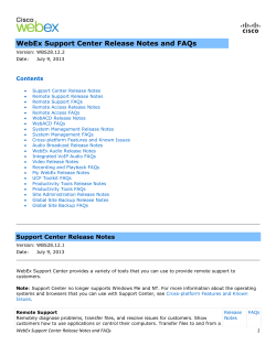 Cisco WebEx Support Center Release Notes and FAQs WBS28.12.2