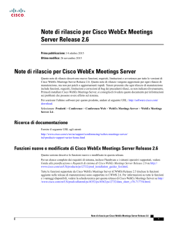 Note di rilascio per Cisco WebEx MeetingsServer Release 2.6