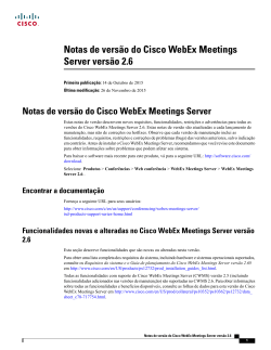 Notas de vers&Atilde;&pound;o do Cisco WebEx Meetings Server vers&Atilde;&pound;o 2.6