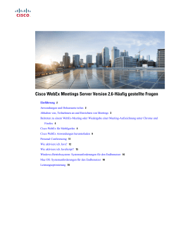 Cisco WebEx Meetings Server Version 2.6-H&Atilde;&curren;ufig gestellte Fragen