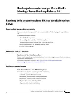 Roadmap documentazione per Cisco WebEx Meetings Server Roadmap Release 2.6
