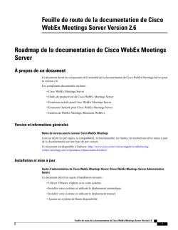 Feuille de route de la documentation de Cisco WebEx Meetings Server Version 2.6