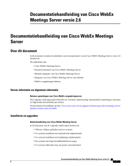 Documentatiehandleiding van Cisco WebEx Meetings Server versie 2.6