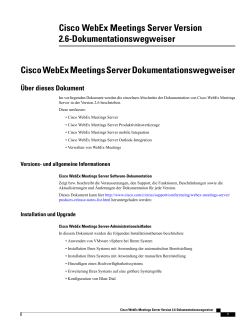 Cisco WebEx Meetings Server Version 2.6-Dokumentationswegweiser