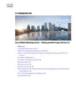 Cisco WebEx Meetings Server &acirc;&euro;&ldquo; H&Atilde;&curren;ufig gestellte Fragen Version 2.5