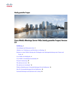 Cisco WebEx Meetings Server FAQs (h&Atilde;&curren;ufig gestellte Fragen) Version 2.0