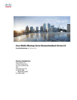 Cisco WebEx Meetings Server Benutzerhandbuch Version 2.0