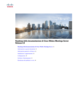 Roadmap della documentazione di Cisco Webex Meetings Server Release 2.0