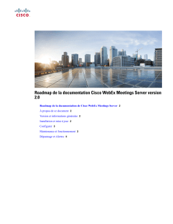 Roadmap de la documentation Cisco WebEx Meetings Server version 2.0