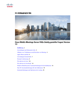 Cisco WebEx Meetings Server FAQs (h&Atilde;&curren;ufig gestellte Fragen) Version 1.5