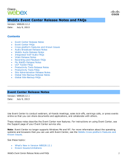 Cisco WebEx Event Center Release Notes and FAQs WBS28.12.2