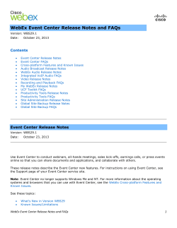 Cisco WebEx Event Center Release Notes and FAQs