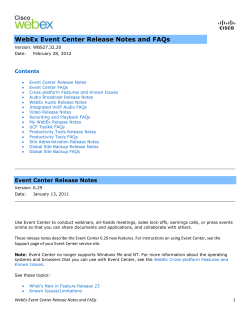 Cisco WebEx Event Center Release Notes and FAQs
