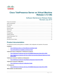 Cisco TelePresence Server Software Release Notes 3.1(1.98)