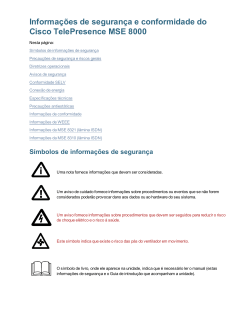 Informa&ccedil;&otilde;es de seguran&ccedil;a e conformidade do Cisco TelePresence MSE 8000