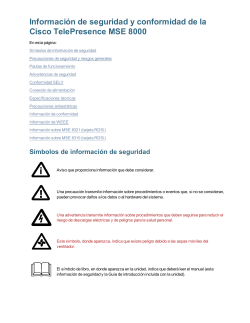 Información de seguridad y conformidad de la serie Cisco TelePresence MSE 8000