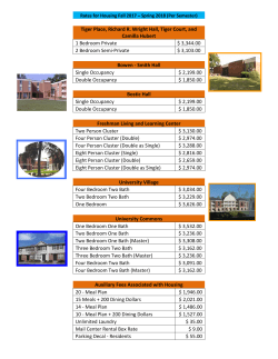 Fall 2016 - Spring 2017 Housing Rates