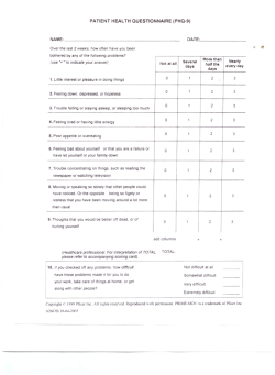 Patient Health Questionnaire