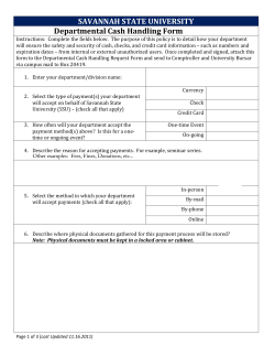 Departmental Cash Handling Form