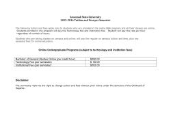 Online BBA Tuition & Fees 2015-2016