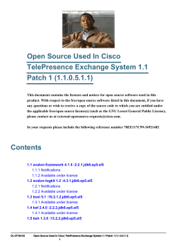 Open Source Used In Cisco TelePresence Exchange System 1.1 Patch 1