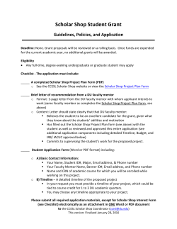 Scholar Shop Student Grant Application