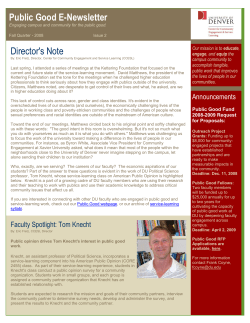 Fall 2008 Public Good Newsletter (PDF)