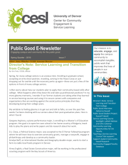 Spring 2010 Public Good Newsletter (PDF)