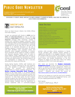 Spring 2011 Public Good Newsletter (PDF)