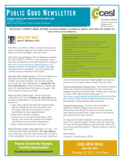 Fall 2011 Public Good Newsletter (PDF)