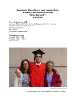 Denver Urban Issues and Policy syllabus (PDF)
