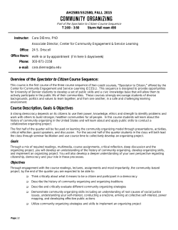 Community Organizing syllabus (PDF).