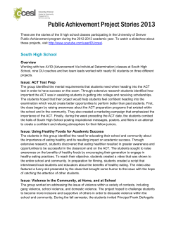 2012-2013 PA Project Stories (PDF)