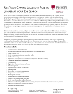 "Use your campus leadership position to jump-start your job search" (PDF)