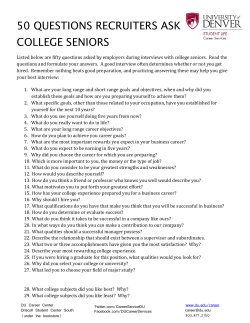 common questions recruiters ask of college seniors