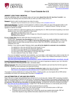 F-1/J-1 Travel Handout