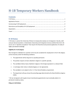 H-1B Temporary Workers Handbook