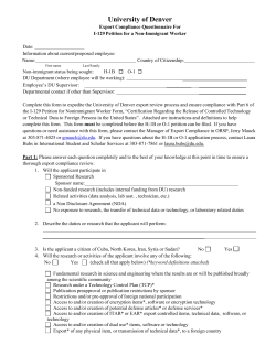 Export Compliance Questionnaire