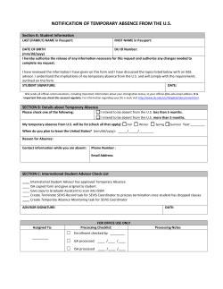 Notice of Temporary Absence Form