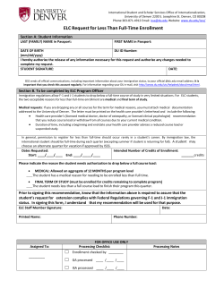 Less than Full-Time Enrollment