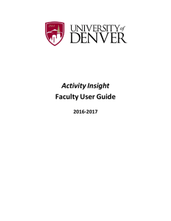 Activity Insight User Guide