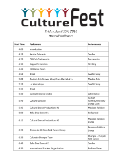 CultureFest Perfmance Schedule