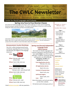 CWLC Winter 2014 Newsletter