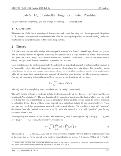 Lab 6c LQR Controller Design for Inverted Pendulum
