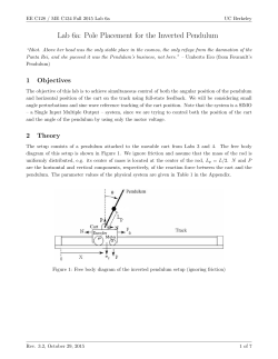Lab 6a Pole Placement for the Inverted Pendulum