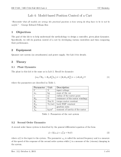 Lab 4 Model-Based Position Control of a Cart