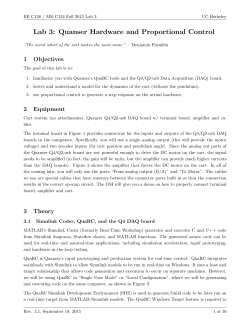 Lab 3 Quanser Hardware and Proportional Control