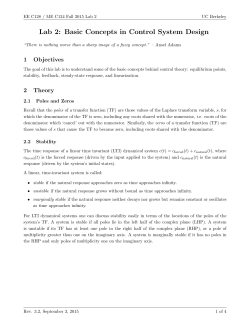 Lab 2 Basic Concepts in Control System Design